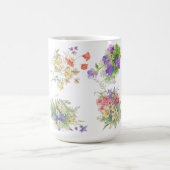 水彩の森の花の模様 コーヒーマグカップ (中央)