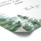 水彩の森の赤ちゃんシャワーおむつラッフルサイン ポスター (角)