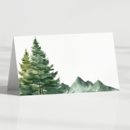 水彩の森の赤ちゃんシャワービュッフェフードラベル プレイスカード