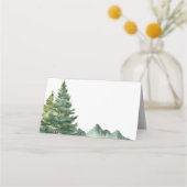 水彩の森の赤ちゃんシャワービュッフェフードラベル プレイスカード (正面)