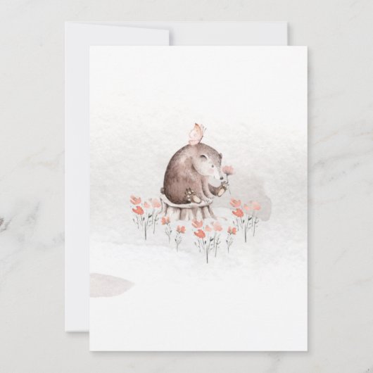 水彩の森の赤ちゃん歓迎会 招待状 (裏面)