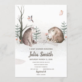 水彩の森の赤ちゃん歓迎会 招待状