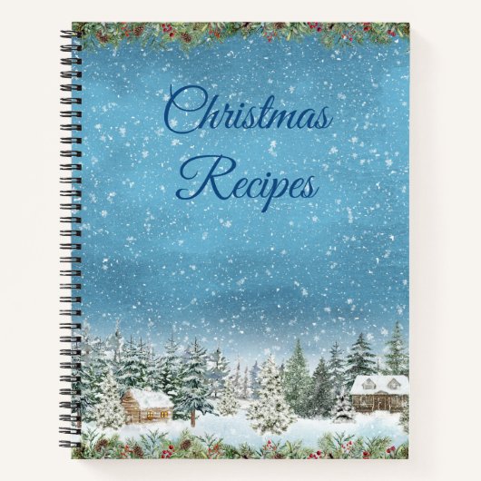 水彩の森の風景クリスマスレシピ ノートブック (正面)