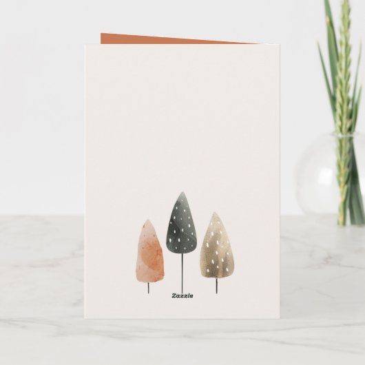 水彩の森の風景ハッピーアースの日 シーズンカード (裏面)