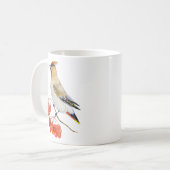 水彩の森の鳥 キレンジャク コーヒーマグカップ (正面左)