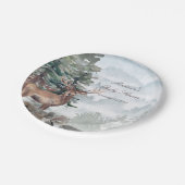 水彩の森の鹿のベビーシャワー ペーパープレート (アングル)