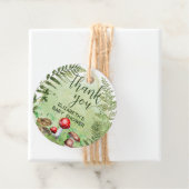 水彩の森シダのキノコの緑のスクリプト フェイバータグ (インサイチュ)