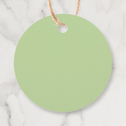 水彩の森シダのキノコの緑のスクリプト フェイバータグ (裏面)