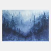 水彩の森ミスティ松の木のデコページ ラッピングペーパーシート (正面2)