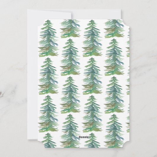 水彩の森林好きの新年。 シーズンカード (裏面)