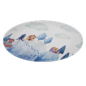 水彩の森：牧歌的な風景イラストレーション カッティングボード (角)