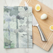 水彩の森,自然,荒野,キッチン キッチンタオル (四つ折り)