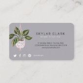 水彩の植ぶら下がった物カゴのホームステージング 名刺 (裏面)