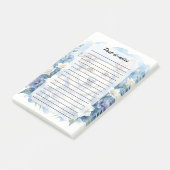 水彩の植物画風の花と犬の肖像画 ポストイット (アングル)