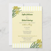 水彩の水仙の花の肖像画イラスト 招待状 (正面)