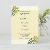 水彩の水仙の花の肖像画イラスト 招待状 (スタンド正面)