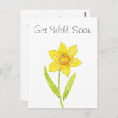 水彩の水仙2 ポストカード (正面/裏面)