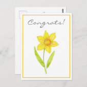 水彩の水仙2 ポストカード (正面/裏面)