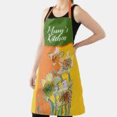 水彩の水彩イエローオレンジメンズキッチン エプロン (インサイチュ)