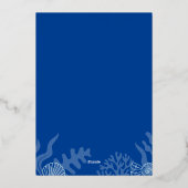 水彩の海とグリーティング シルバー箔 箔シーズンカード (裏面)