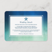 水彩の海のスターゲイザー ビーチウェディング ディテール エンクロージャーカード (正面)