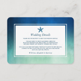 水彩の海のスターゲイザー ビーチウェディング ディテール エンクロージャーカード