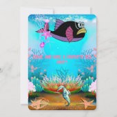 水彩の海の動物の誕生日パーティー招待状 招待状 (裏面)