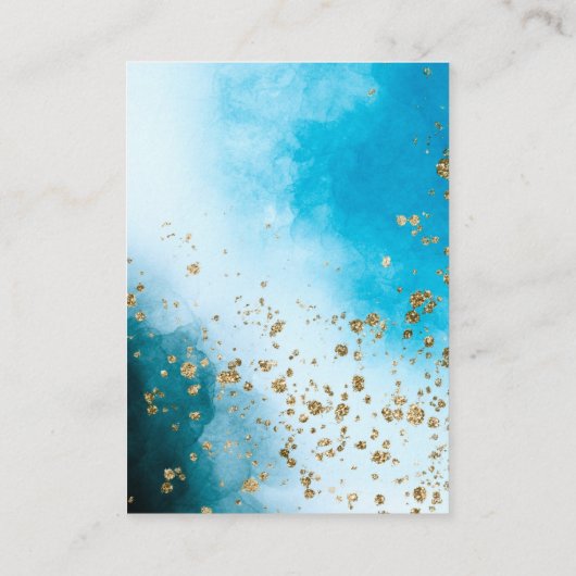 水彩の海の天体的なレセプション エンクロージャーカード (裏面)
