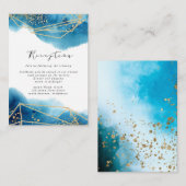 水彩の海の天体的なレセプション エンクロージャーカード (正面/裏面)