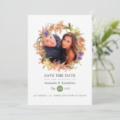 水彩の海藻 ビーチをテーマにした結婚式の写真 セーブザデート (スタンド正面)