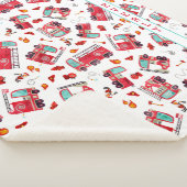 水彩の消防車の子パーソナライズされた供 シェルパブランケット (3/4)