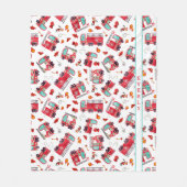 水彩の消防車の子パーソナライズされた供 フリースブランケット (正面)