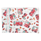 水彩の消防車の子パーソナライズされた供 枕カバー (正面)