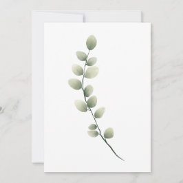 水彩の淡緑色離れのスタイルのブランチ シーズンカード