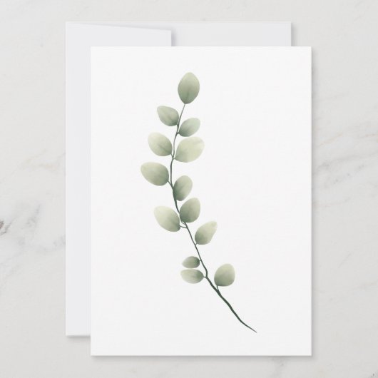 水彩の淡緑色離れのスタイルのブランチ シーズンカード (正面)