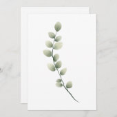 水彩の淡緑色離れのスタイルのブランチ シーズンカード (正面/裏面)