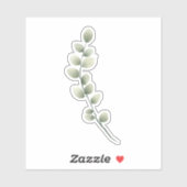 水彩の淡緑色離れのスタイルのブランチ シール (シート)