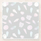 水彩の測地系と結晶パターン ガラスコースター (裏面)