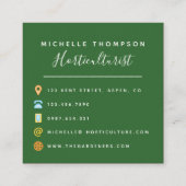 水彩の熱帯の葉パーソナライズされた スクエア名刺 (裏面)