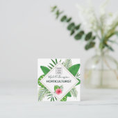 水彩の熱帯の葉パーソナライズされた スクエア名刺 (スタンド正面)