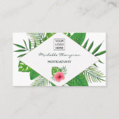 水彩の熱帯の葉パーソナライズされた 名刺 (正面)