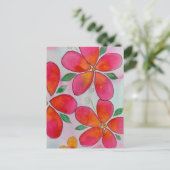 水彩の熱帯花 ポストカード (スタンド正面)