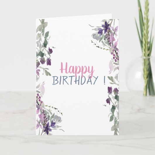 水彩の牧場の誕生日 カード (正面)