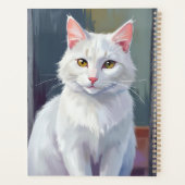 水彩の猫ペットアート 白猫 プランナー手帳 (裏面)