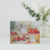 水彩の甘いイチゴ ポストカード (スタンド正面)