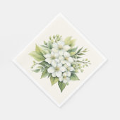 水彩の白いりんごの花束 スタンダードランチョンナプキン (角)