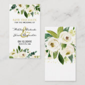 水彩の白い花保存日 エンクロージャーカード (正面/裏面)