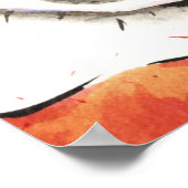 水彩の目と唇パターン ポスター (角)