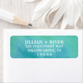 水彩の目的地ビーチウェディング住所ラベル ラベル (インサイチュ)