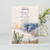 水彩の砂漠とサボテンのブライダルシャワー 招待状 (スタンド正面)